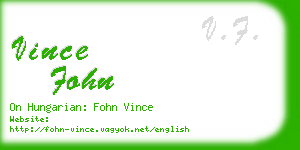 vince fohn business card